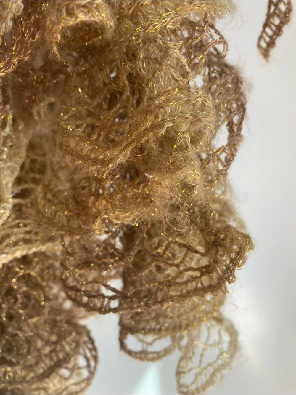 Gold Ruffle Decorative Scarf